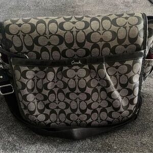 Coach Black and Gray Messenger Bag